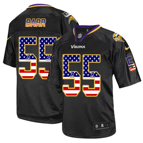 Men's Limited Anthony Barr Nike Jersey Black - #55 USA Flag Fashion NFL Minnesota Vikings